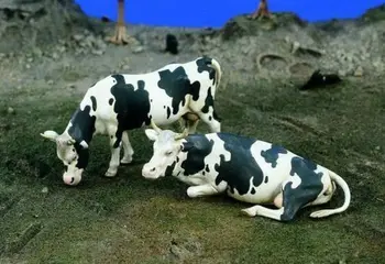 1/35 starożytne krowy obejmują 2 żywicy kręcone wzorcowych zestawu miniaturowy gk w częściach неокрашенный