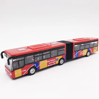 1/64 dwuczęściowy autobus i model autobusu ozdoby ciągnąć do tyłu stop zabawki dla dzieci 18.5x2.5x3cm