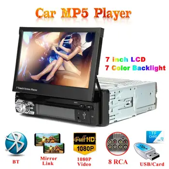 1 DIN In-Dash Car Stereo Radio FM Bluetooth MP5 Audio Player 7