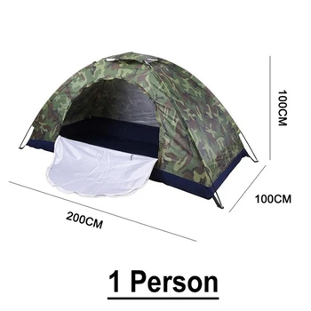 1 Osoba Przenośny Odkryty Camping Namiot Odkryty Turystyka Podróże Kamuflaż Camping Namiot Дремлющая