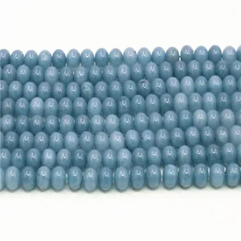 1 strand/lot naturalny kamień niebieski chalcedon Akwamaryn Ангелит Strand koraliki kamień wyniki kształt temat dystansowe koraliki do biżuterii DIY