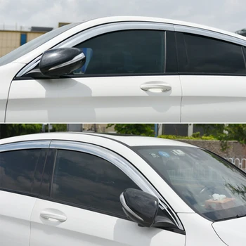 1 zestaw chromowanych bocznych wentylacyjnych okulary rolety okienne, daszki ochrona przed deszczem nawiewu powietrza do Mercedes-Benz GLC Coupe 2016-2020