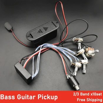 10 kpl. 3 Band Bass EQ Preamp Circuit Guitar Dual Potentiometer for Active Bass Guitar Pickup 5 Control Knobs Guitar Pickup