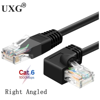 10 m 5 m 3 m Cat6 kabel Ethernet RJ45 kąt prosty UTP kabel sieciowy patch cord 90 stopni Cat6a Lan kable do laptopa router TV box
