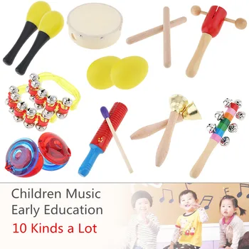 10 rodzajów kolorowych instrumentów muzycznych Zestaw 6 calowy bęben bębny zabawki mieszane dla dzieci prezenty dla dzieci wczesnej edukacji
