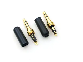 100 szt. czarny aluminiowa obudowa złącza audio 3,5 mm adapter do DIY stereo/4Pole zestaw słuchawkowy słuchawki/naprawa słuchawek