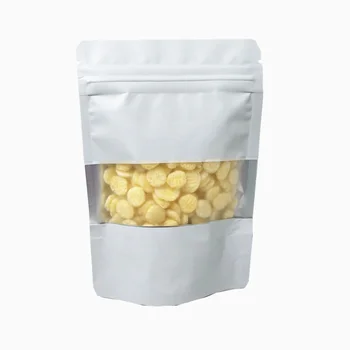 100 szt./lot matowa biała folia aluminiowa Food Doypack Zip Lock Package Bag z oknem Reclosable Mylar Zipper Pouches for Snack