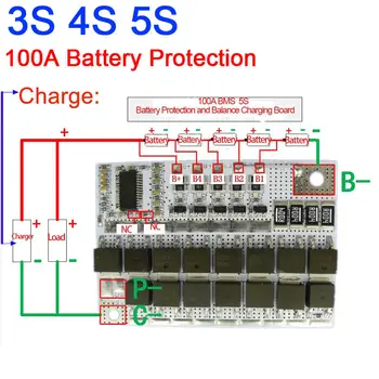 100A BMS MOS 3S 4S 5S CELLS LiFePO4 litowo żelazo фосфатная bateria ochrona równowagi ładująca opłata 3.2 V