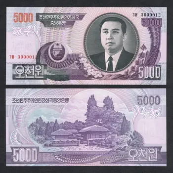100pcs северокорейская kolekcja banknotów 5000 KPW Korea-North Won autentyczna waluta ludzie niezbawieni pieniądze banknoty kolekcjonerskie