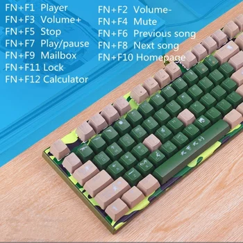 104 klawisze makro-Programowanie mechaniczna klawiatura do gier z niebieskim przełącznikiem dla graczy, USB, przewodowa klawiatura do komputera PC/laptopa