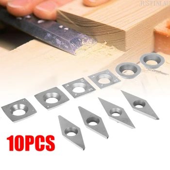 10szt pełnowęglikowe wstawić różne ostrzy tnących zestaw diamentowych kwadratowych, okrągłych drewnianych toczonych pracy tokarek, narzędzi do cięcia