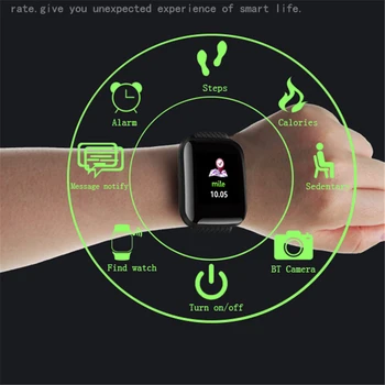 116 plus inteligentny bransoletka kolorowy ekran D13 puls monitorowanie ciśnienia tętniczego krwi utwór ruch IP67 wodoodporny zegarek smart a6s EKG