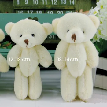 12 szt./lot 2 rozmiary białe mini wozidła mini niedźwiedzie na ślub Urodziny wystrój Kawaii niedźwiedzie DIY kreskówka bukiet miękkie pluszowe zabawki
