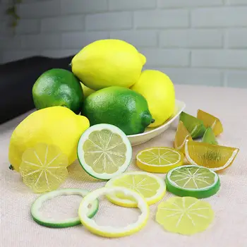 12 szt symulacja fałszywe cytryna kawałek owoce sztuczne warzywa owoce model domu kuchnia partia dekoracji domu owoce rekwizyty