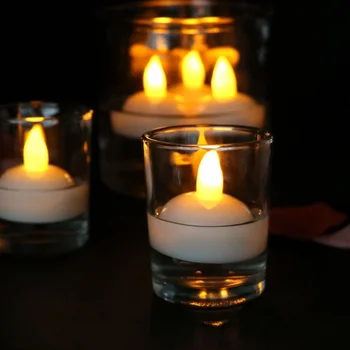 12 szt беспламенные pływające świece wodoodporny led pływający Tealights dekoracje dla domu ślub Centralny basen