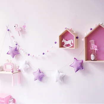 150 cm pokój dziecięcy dekoracje ścienne, tkaniny dekoracyjne ozdoby Gwiazda girlandy miękkie zabawki dla dzieci dziewczynka prezenty partia ozdoby świąteczne