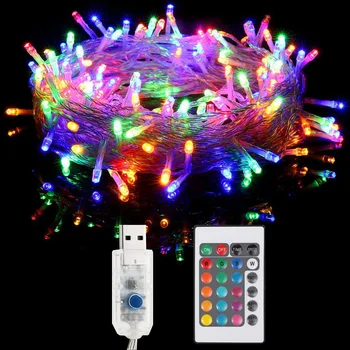 16 zmiana koloru USB 10 m Led String Light 8modes pilot zdalnego sterowania RGB Fairy Garland Home Christmas Wedding Party Garden Decor