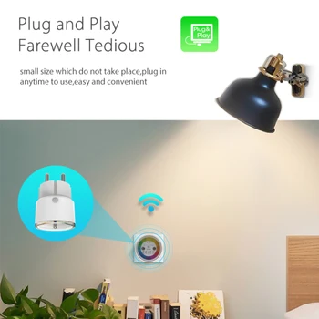 16A Tuya Mini Smart Plug WiFi Smart Socket FR Plug Type Power Monitor bezprzewodowe sterowanie jest zgodny z Alexa Google Home