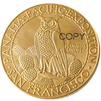 1915-S $50 Panama-Pacific Okrągła Moneta Pięćdziesiąt Dolarów Prawdziwe Pozłacane Amerykańskie Kserokopiarki Monety