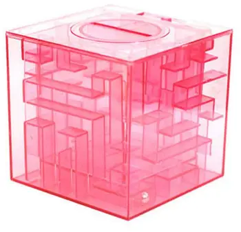 1szt labirynt 3D Magic Cube Puzzle Speed Labyrinth Rolling Ball Piggy Bank Toys Game Cubos Magicos Baby Kid Money Boxes MA 021