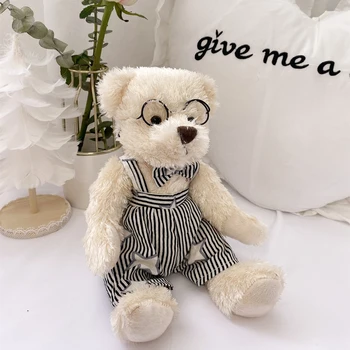1szt pluszowy miś pluszowe lalki z noszenia okularów miłośnicy niedźwiedź prezenty na urodziny dla dzieci miś z tkaniny pluszowe zabawki