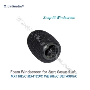 2 X Czarna gąbka Snap-fit kształt przedniej szyby do Shure MX418D/C MX412D/C WB98H/C BETA98H/C narzędzie szyji mikrofon