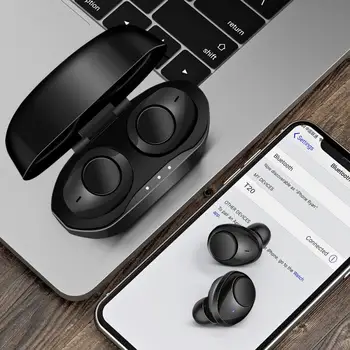 2 kolory T20 TWS bezprzewodowe słuchawki z ładowarki pocztową Bluetooth słuchawki stereo sportowe wodoodporne słuchawki słuchawki z mikrofonem