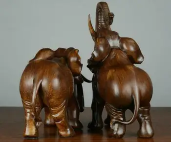 2 szt 8 cali rzeźbione słonie rzeźba rzeźba ręcznie figurka posąg zwierzęcia
