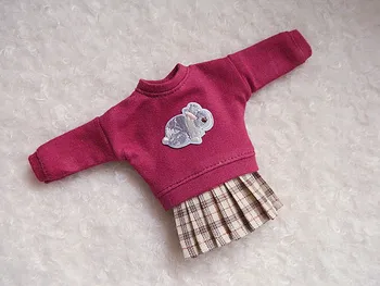 2 szt./kpl. Blyth Clothes Rabbit Sweater+spódnica Plisowana dla Blyth Doll Clothing Accessories fit (Blyth,Pullip,Azone,Licca,1/6 doll)