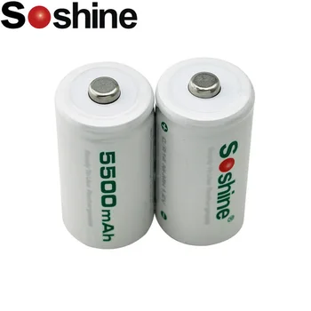 2 szt./lot Soshine C Size 1.2 V C/R14 C LR14 Size NiMH akumulator 5500 mah