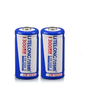 2 szt./lot wysokiej jakości 3 w 1300 mah CR123A bateria litowa bateria LiFePO4 3 v bateria litowa dla elektroniki aparatu