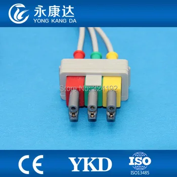 2 szt./op. Darmowa wysyłka kompatybilny HP M1500A EKG kabel IEC 3 przewody klip