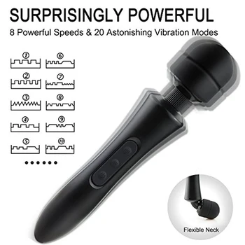 20 prędkości ogromny AV Wand wibrator do masażu ciała potężny magic wand masażer produkty seksu USB akumulator wibrator kobiet seks zabawki