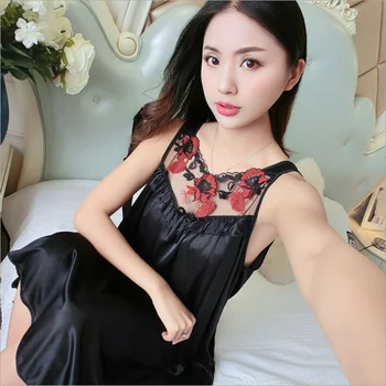 2018 Sexy Women Multi Color Nightie Nightwear Lingerie Nightdress Sleepwear Dress Plus Size New Sexy Silk Nightgowns