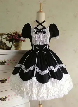 2018 z krótkim rękawem classic Lolita sukienka w stylu vintage krzyż na szyi OP sukienka 7 kolorów dla dziewczynki