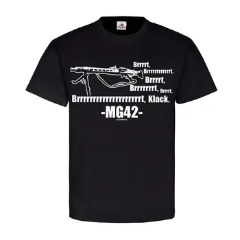 2019 Lato Bawełna Dorywczo Topy Z Krótkim Rękawem T-Shirt Męska Odzież Uliczna Mg42 Sound Maschinengewehr 42 Mg Waffe