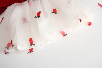 2019 New Girls Baby Princess Dress Jesień Zima Z Długim Rękawem Koreańskie Czerwone Sukienki Dla Małych Dzieci Girls Baby Cute Dress Mesh