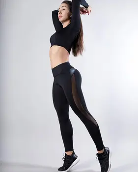 2019 Nowy Styl Moda hot damskie siłownia, joga fitness legginsy sportowe jogging spodnie treningowe spodnie patchwork