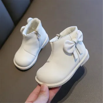 2019 dziewczyny baby rakiety śnieżne dla dzieci krótkie buty rurki ładny łuk bawełna buty plus aksamit dzieci jesienne nowe buty dla dzieci