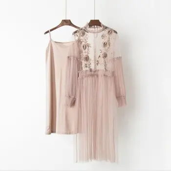 2019 lampa gazy kwiaty seks lato patchwork sukienka odzież dla kobiet rocznika netto sukienki