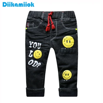 2019 nowe zimowe grube ciepłe spodnie jeansowe dla chłopców Czarna, modna odzież dziecięca Baby Boy termalne jeansowe spodnie dla dzieci 1-5 lat DB-B02