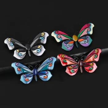2019 rysunek emalia motyl broszki szpilki dla kobiet dziewczyny piękne owady biżuteria moda stopu metalu kołnierz szpilka i broszka