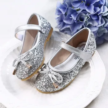 2020 Girls Cekinami Glitter Ballet Mary Jane Flats Toddler/Little/Big Kid Bow Fashion Loafers Children Princess Dress Shoes