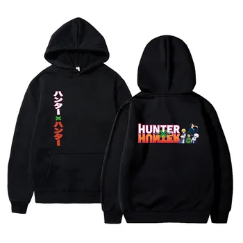 2020 Kawaii Hunter X Hunter Hoodies Japan Anime Funny Cute Thick Hoody Black Japanese Sweatshirt Sweter