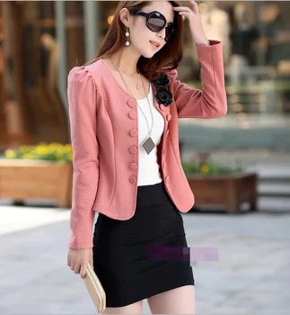 2020 Lady komplet kurtka blezery dwurzędowy krótki czarny biały różowy żakiet Feminino koreańskiej cienką odzież damska top rozmiar S-XXXL