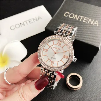 2020 Nowe Zegarki Dla Kobiet Klasyczny Rhinestone Luksusowe Damskie Zegarki Damskie Eleganckie Codzienne Damskie Metalowe Zegarek