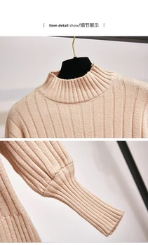 2020 jesień-zima ciepły zestaw z dwóch przedmiotów dla kobiet koreańskich swetry z pełnymi rękawami bluzki+wełniane kieszenie z wysokiej talii spódnica mini zestawy