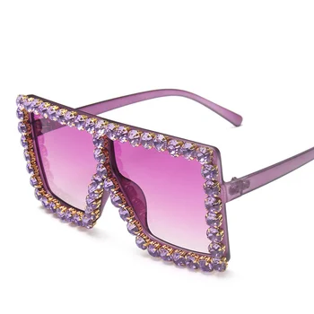 2020 kwadratowa mozaika diamentowe okulary Kobiety негабаритная osobowość wysokiej jakości damskie okulary przezroczysta kolorowa ramka UV400