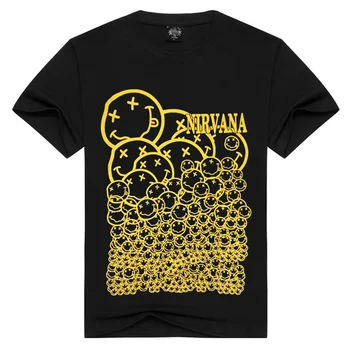 2020 lato nowe uśmiechniętą twarz, moda rock t-shirt dla mężczyzn i kobiet Nirvana na co dzień hip-hop t-shirt