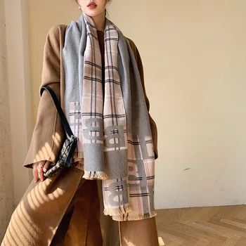 2020 luksusowy płaszcz zimowy szalik kobiety kaszmir pashmina szal pani okłady marka gruby ciepły szalik
